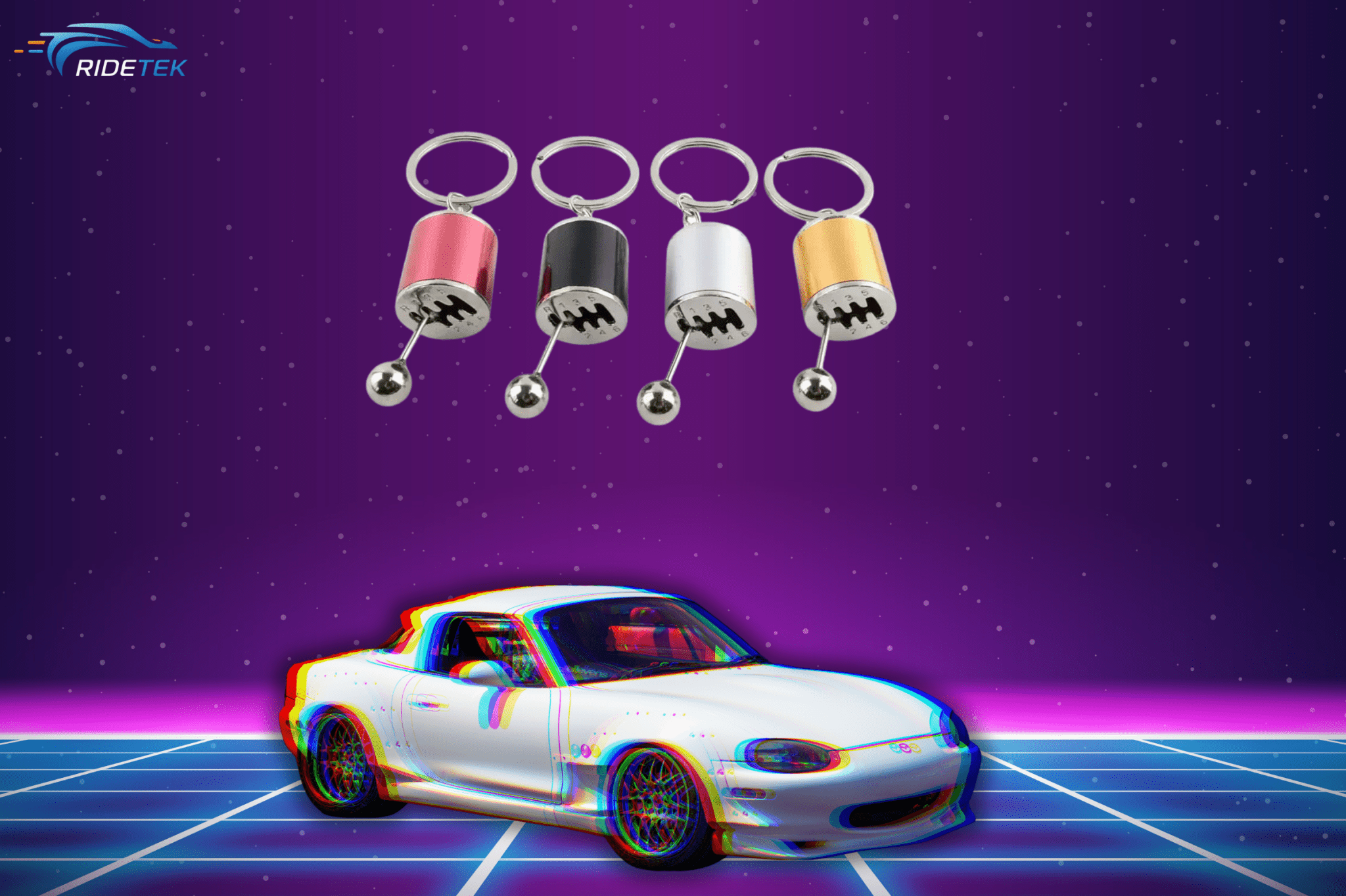 Gear Shift Knob Keychain Ring - RideTek
