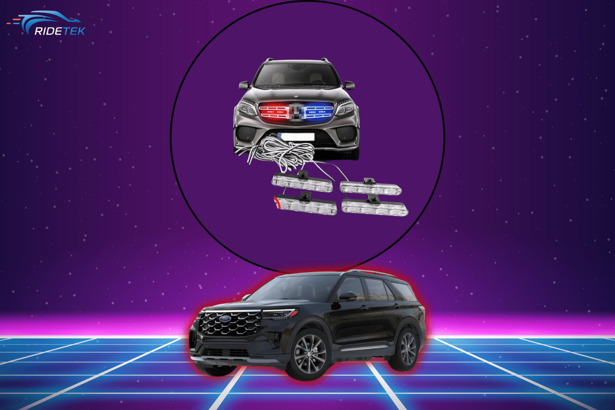 Red & Blue Emergency Police Lights - RideTek