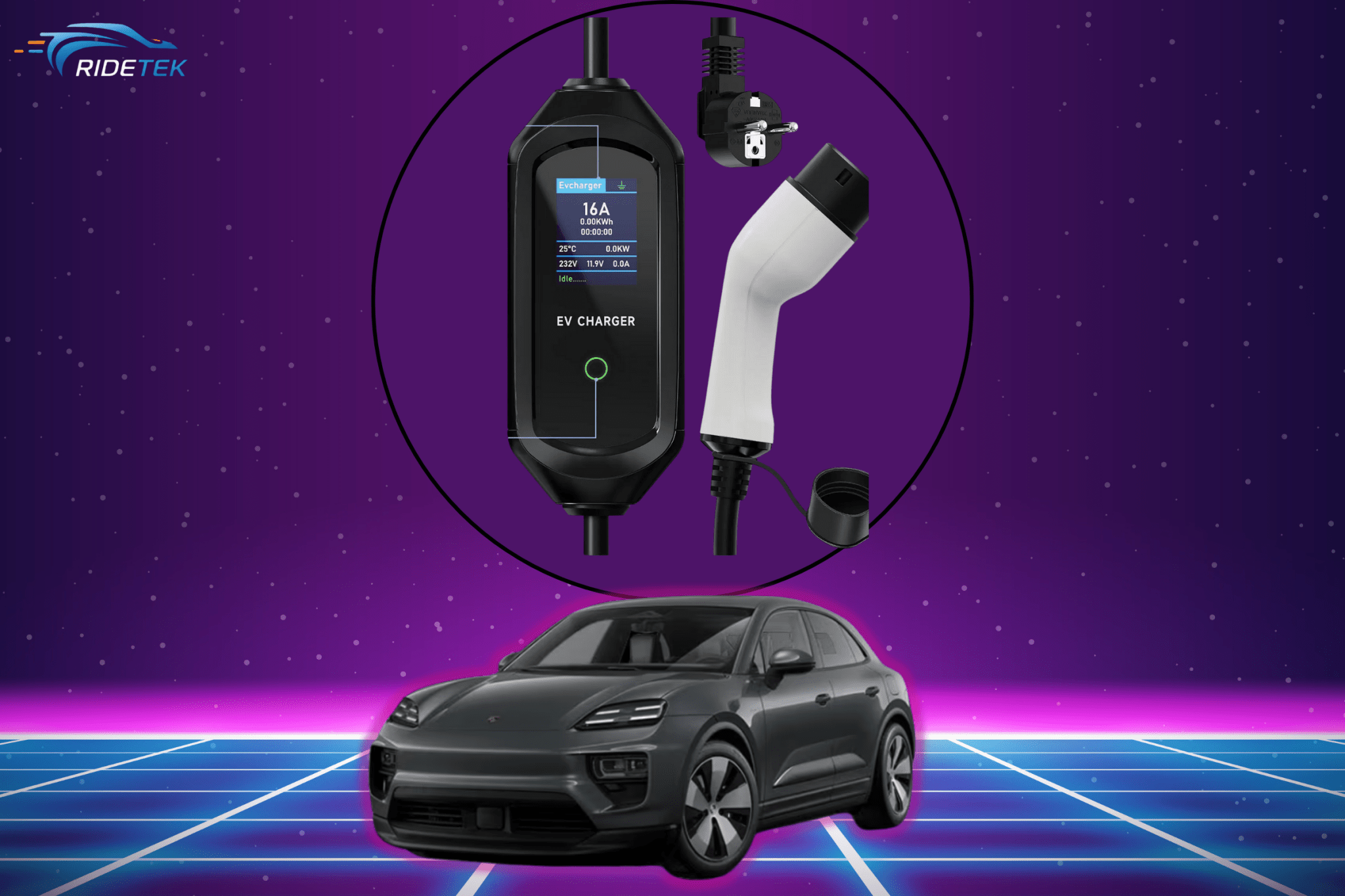 Type 2 EV Charger With LED Display | EU ONLY - RideTek