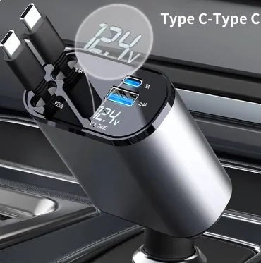 USB - C Retractable Car Charger - RideTek
