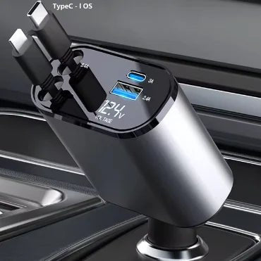 USB - C Retractable Car Charger - RideTek