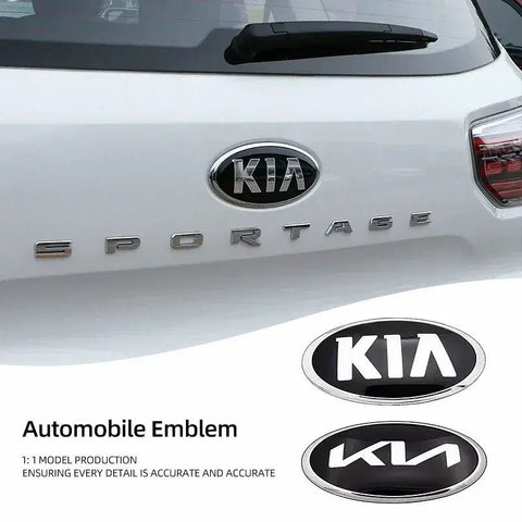 Color Name: GRAY, Type: Bundle2 - Car Front Grille Sticker Rear Trunk Decoration Cover Accessories For EV6 Sorento Niro Stinger Ceed Carnival K5 K9 Soul Caren - RideTek