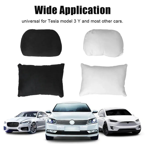 Color: WHITE - 1 Pc For Tesla Model 3 Y Headrest Soft Comfortable Cushion Universal For Head Lumbar Relief Support Car Neck Waist Pillows - RideTek