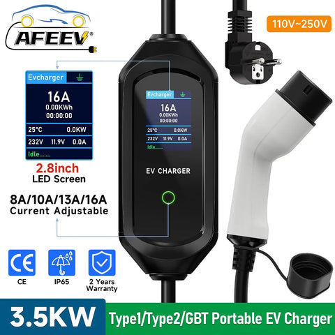 Type 2 EV Charger With LED Display | EU ONLY - RideTek